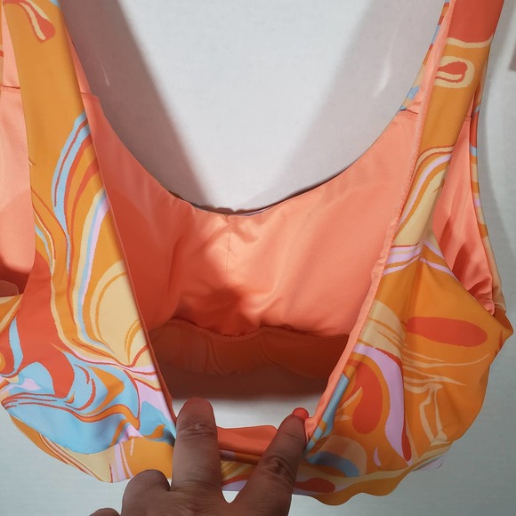 Beach Joy Peach Bikini Retro 60s GoGo Sz M 2 Piece Swimsuit - Picture 5 of 7